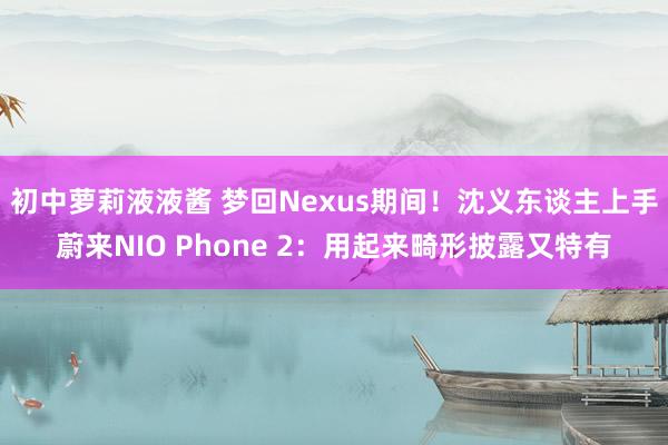 初中萝莉液液酱 梦回Nexus期间！沈义东谈主上手蔚来NIO Phone 2：用起来畸形披露又特有