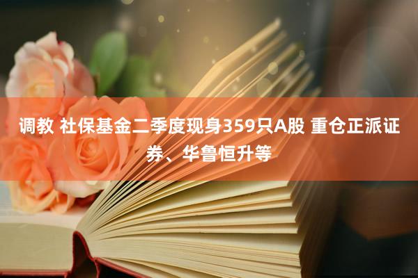 调教 社保基金二季度现身359只A股 重仓正派证券、华鲁恒升等