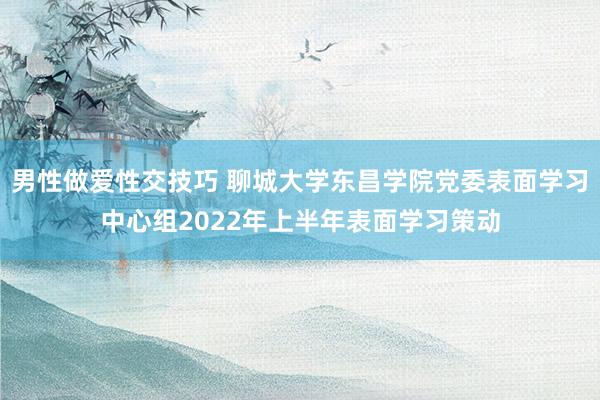 男性做爱性交技巧 聊城大学东昌学院党委表面学习中心组2022年上半年表面学习策动