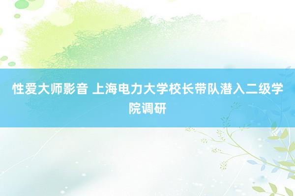 性爱大师影音 上海电力大学校长带队潜入二级学院调研